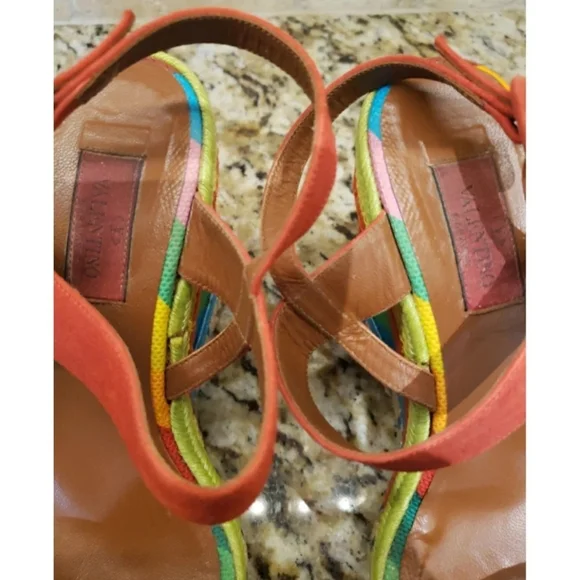 Valentino Colorful Wedge Sandals - Picture 4 of 10